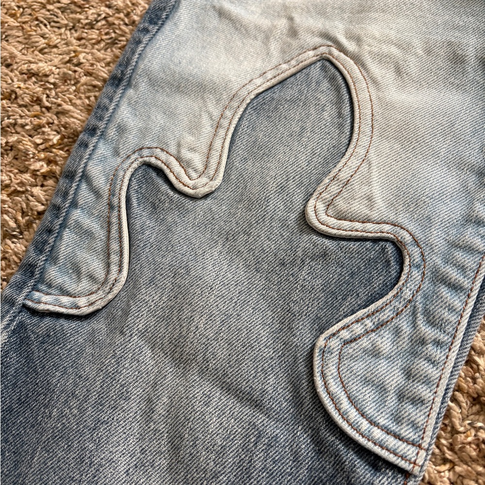 REVICE Two Tone Western Patchwork Light Blue Deni… - image 3